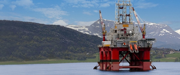 Deep-water production platform for offshore drilling.